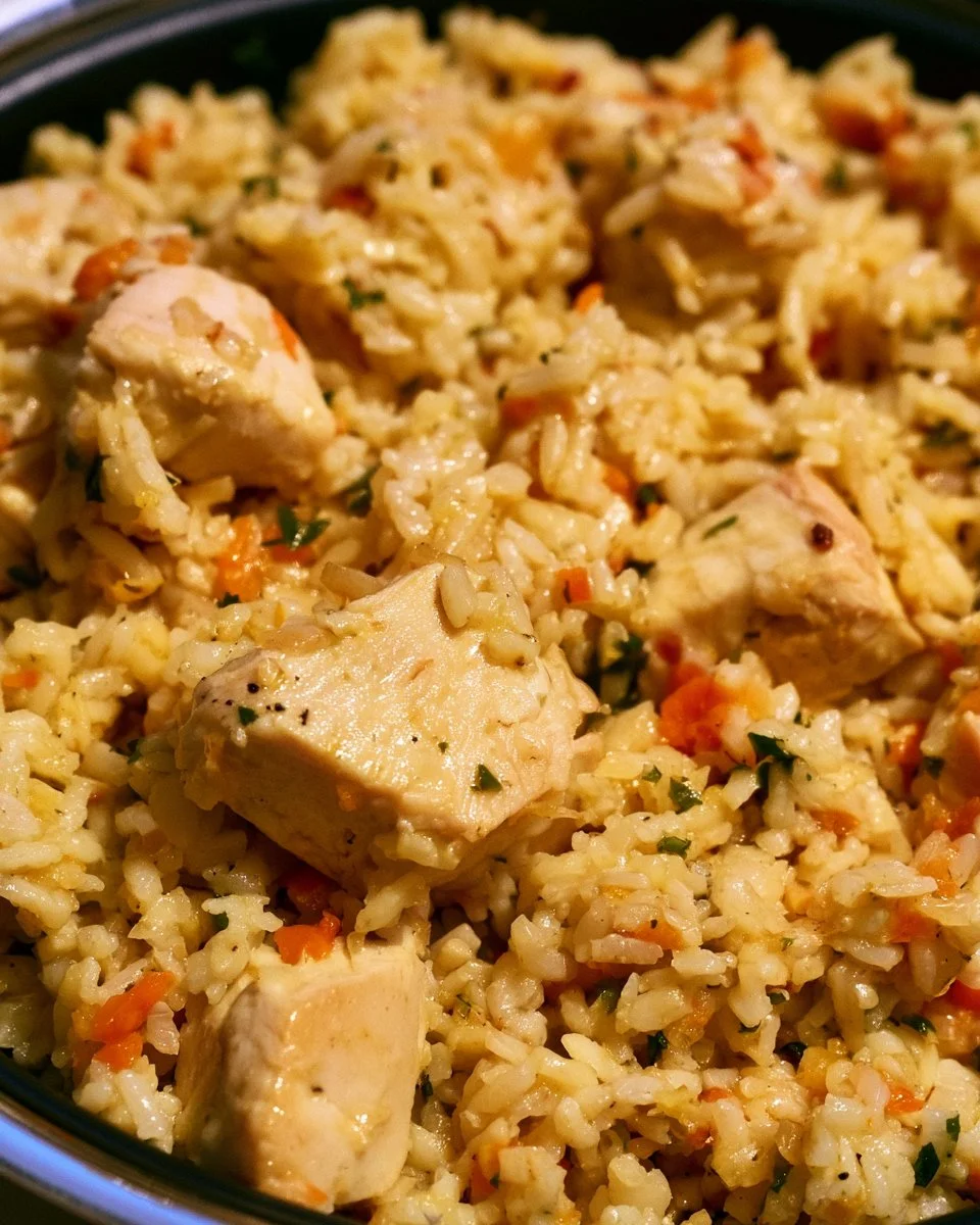 Delicious Chicken Bog dish with tender chicken and flavorful rice