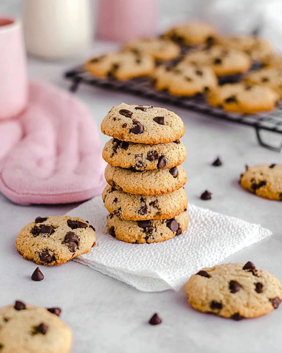 Batch of easy vegan chocolate chip cookies on a cooling rack