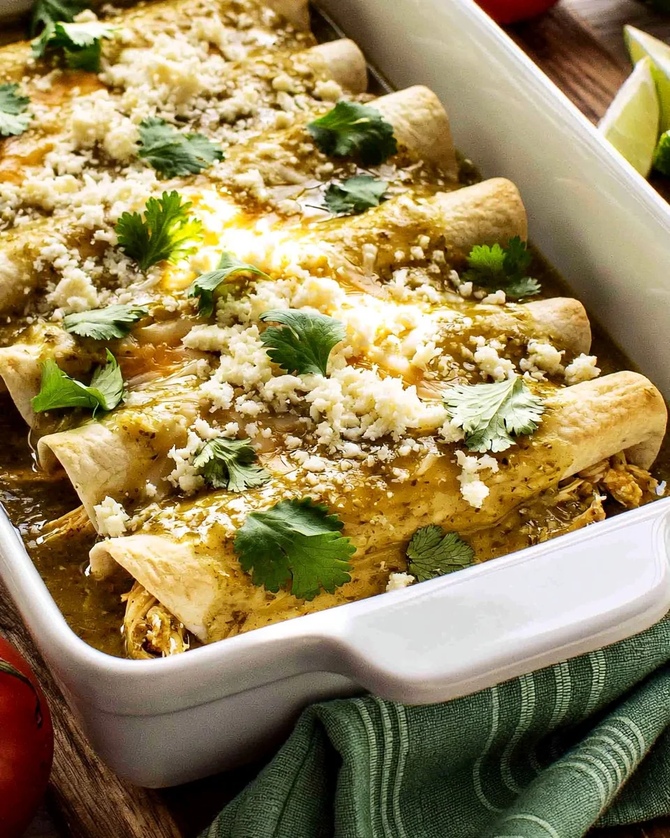 Homemade green enchilada sauce made with fresh ingredients.