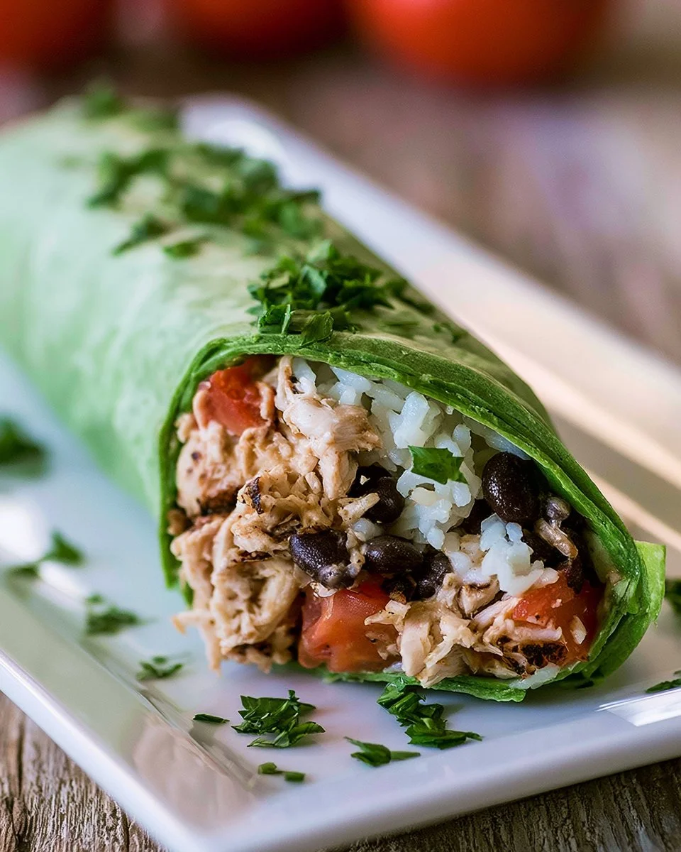 Grilled Adobo Chicken Burritos served with fresh toppings