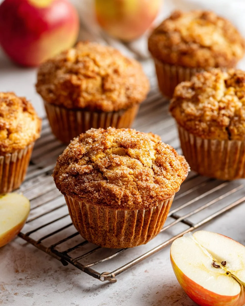 Healthy apple muffins fresh out of the oven, ideal for breakfast or snacks