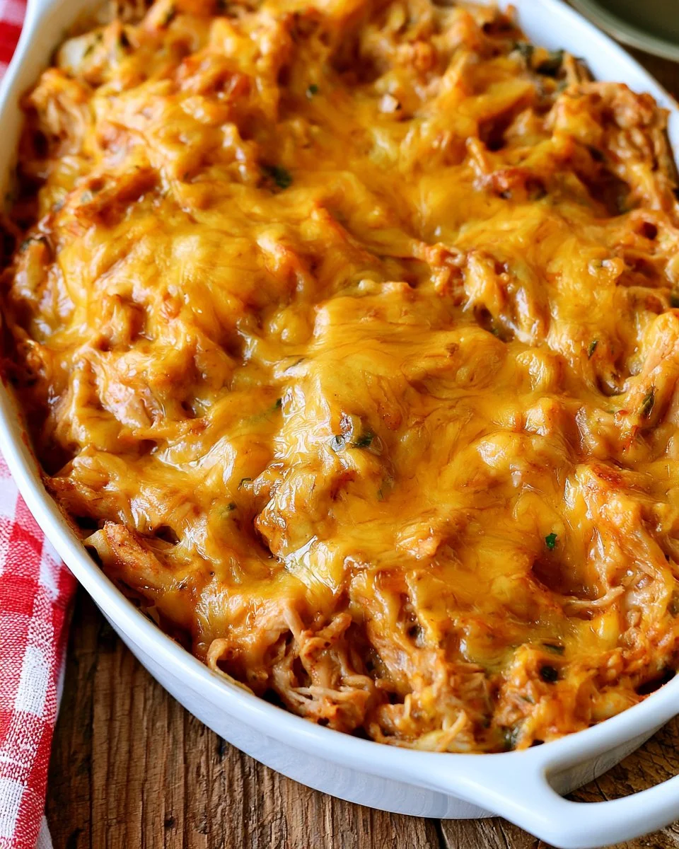 Delicious Keto Enchilada Casserole topped with cheese and fresh ingredients
