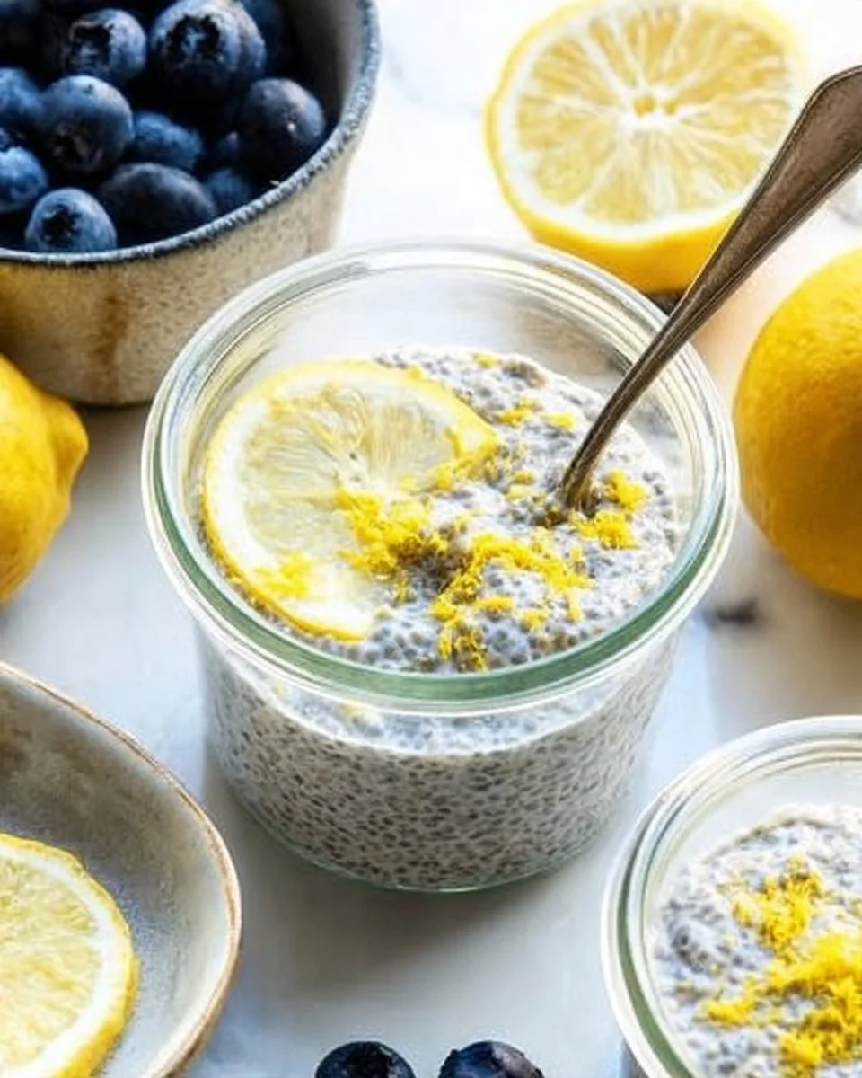 Delicious Lemon Chia Pudding topped with Greek Yogurt and fresh lemon zest