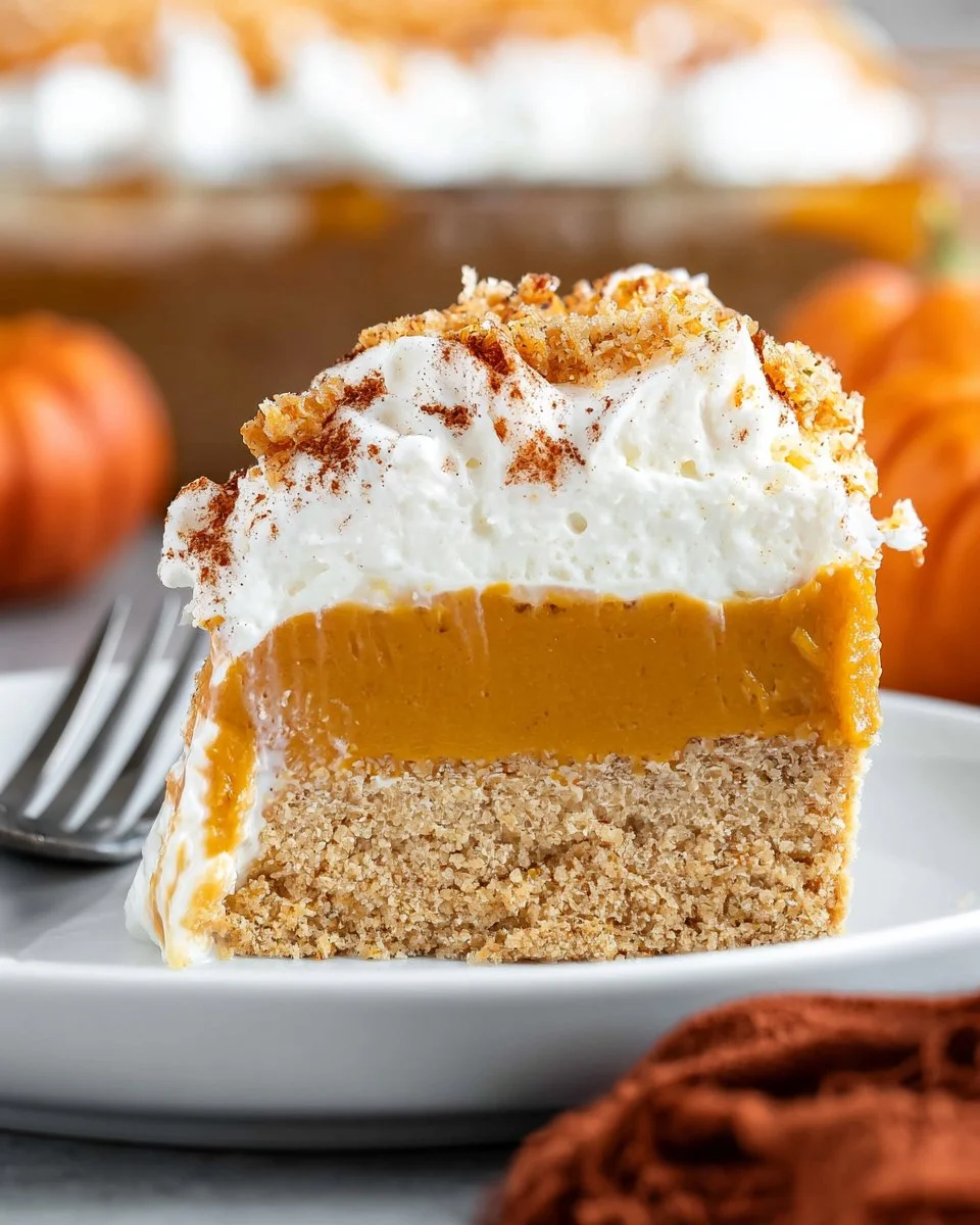 Delicious no bake pumpkin dessert with whipped cream and spices