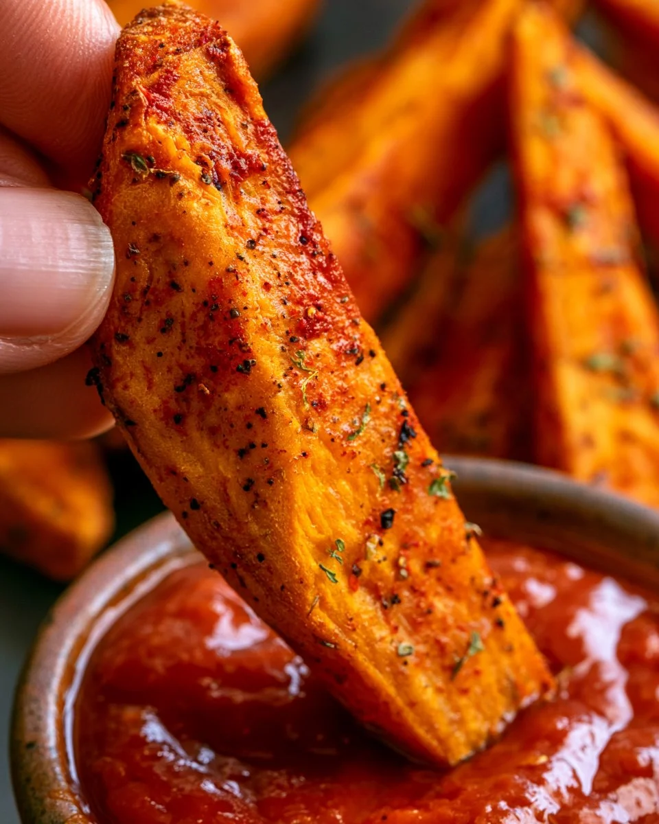One pan sweet potato wedges baked to perfection with herbs and spices.