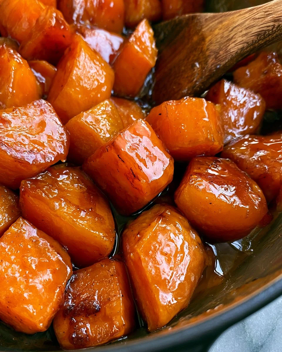 Delicious one pot candied sweet potatoes served in a bowl