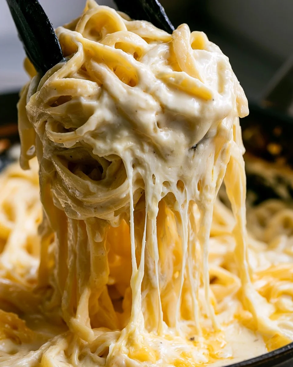 Creamy One Pot Fettuccine Alfredo served in a bowl with parsley garnish.