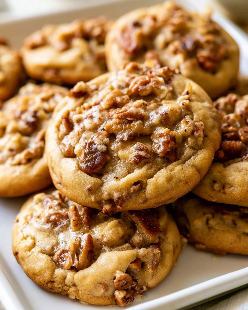 Delicious homemade pecan cookies with crunchy pecans and a golden-brown finish