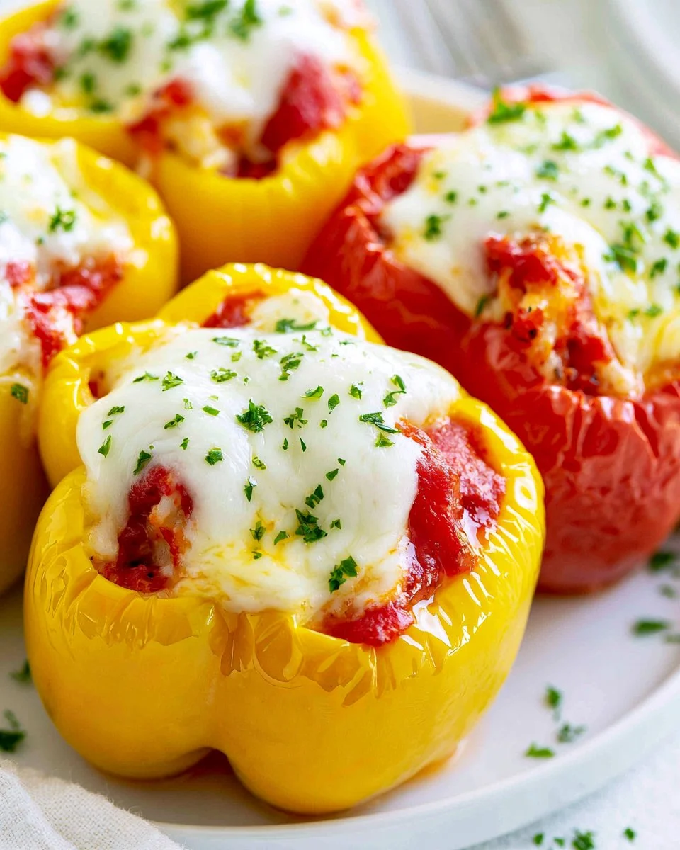 Delicious perfect stuffed peppers filled with rice and vegetables