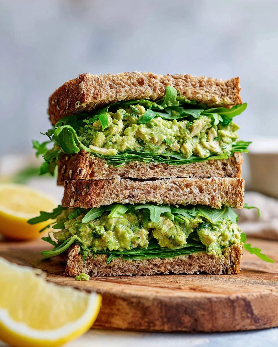 A vibrant bowl of Pesto Chicken Salad featuring fresh ingredients and herbs.