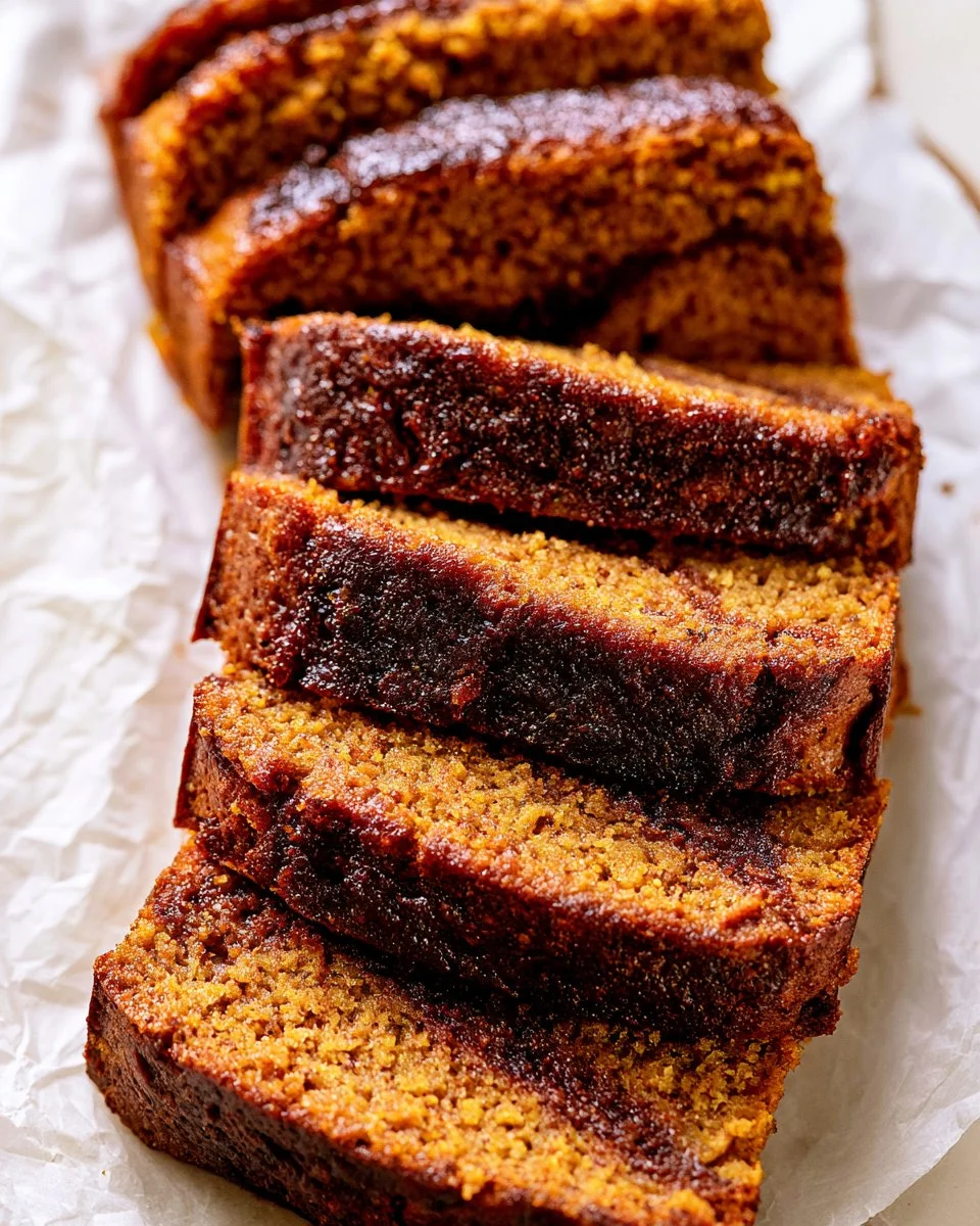 Delicious pumpkin bread with a cinnamon swirl, perfect for fall baking.