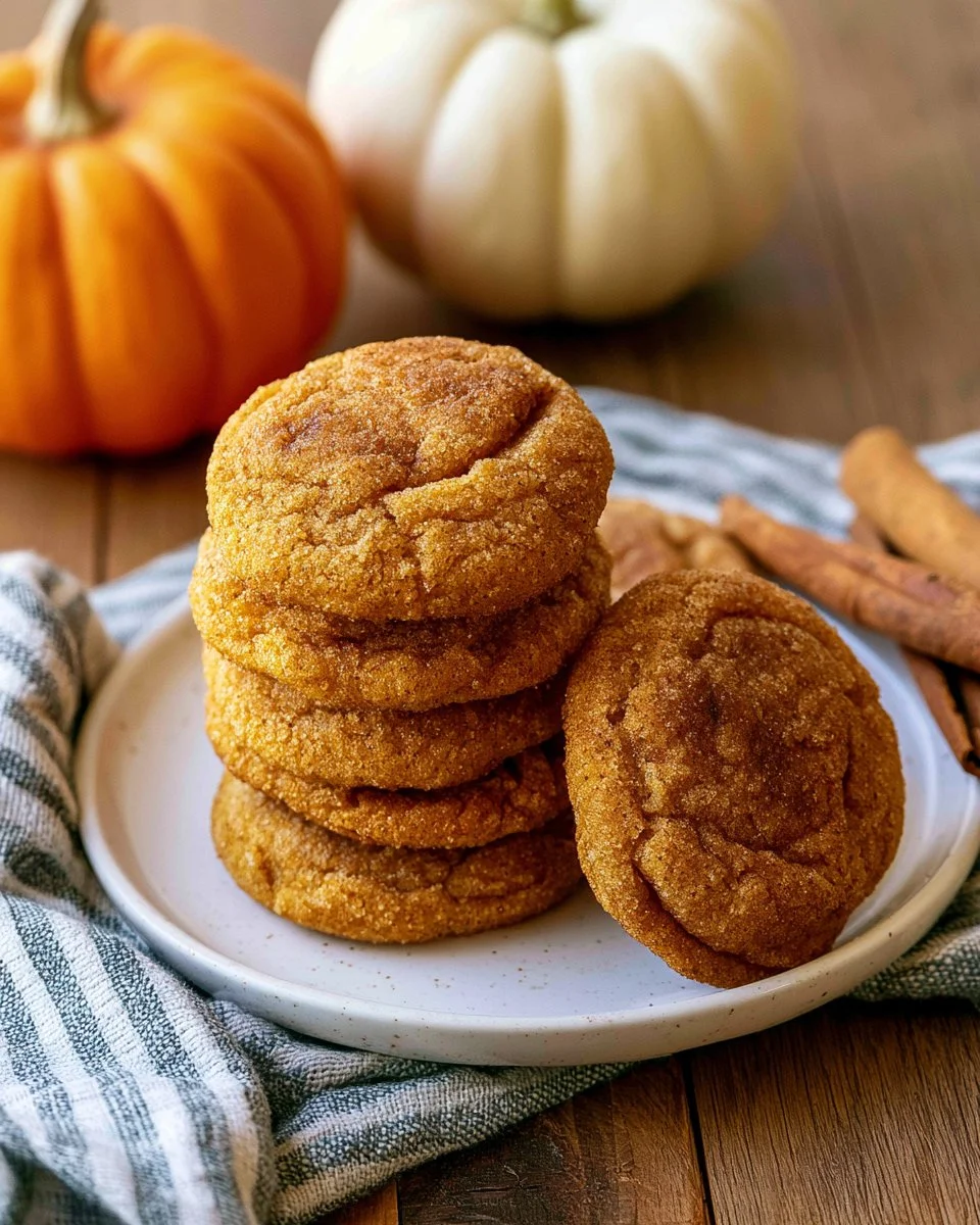 Delicious homemade Pumpkin Spice Cookies on a rustic wooden table