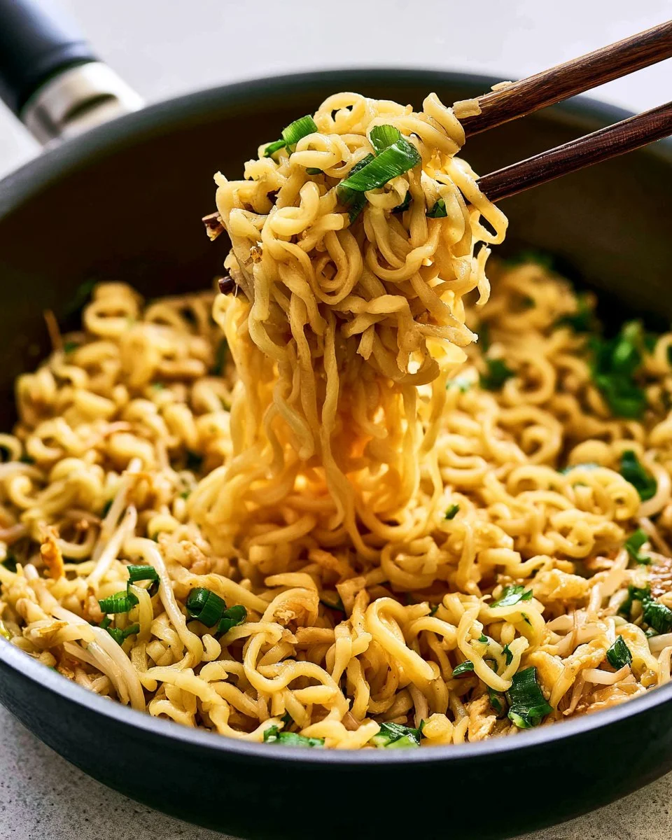 A bowl of Ramen Pad Thai showcasing noodles, vegetables, and vibrant toppings.