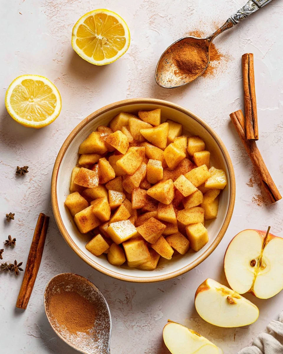 Delicious skillet cinnamon apples cooked with warm spices and served in a skillet.