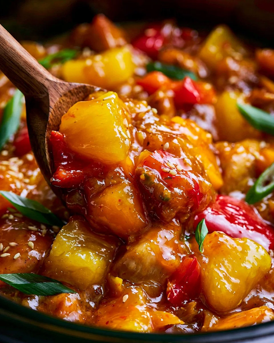 Slow Cooker Hawaiian Chicken dish with tropical flavors and vibrant presentation