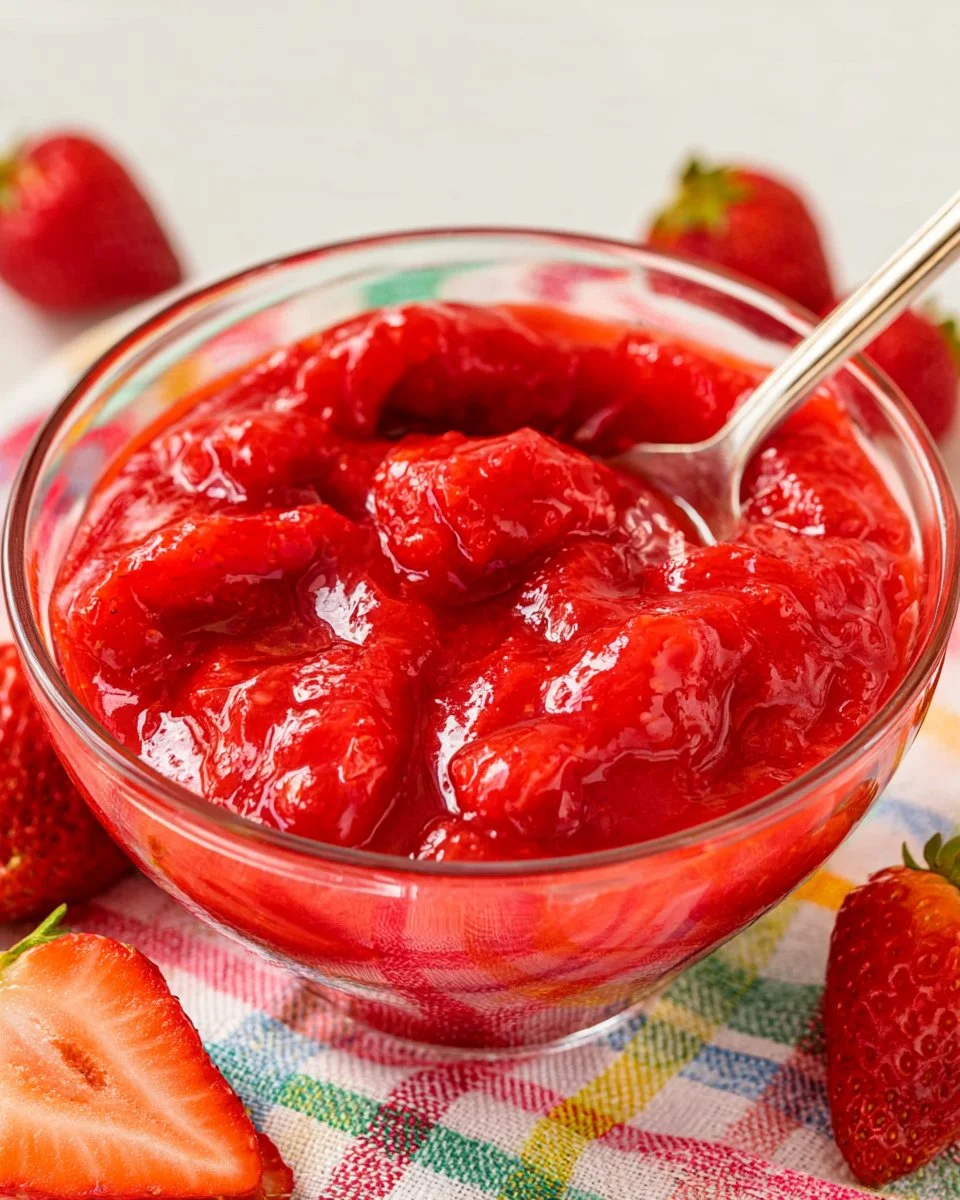 Delicious strawberry cake filling made with fresh strawberries and cream.
