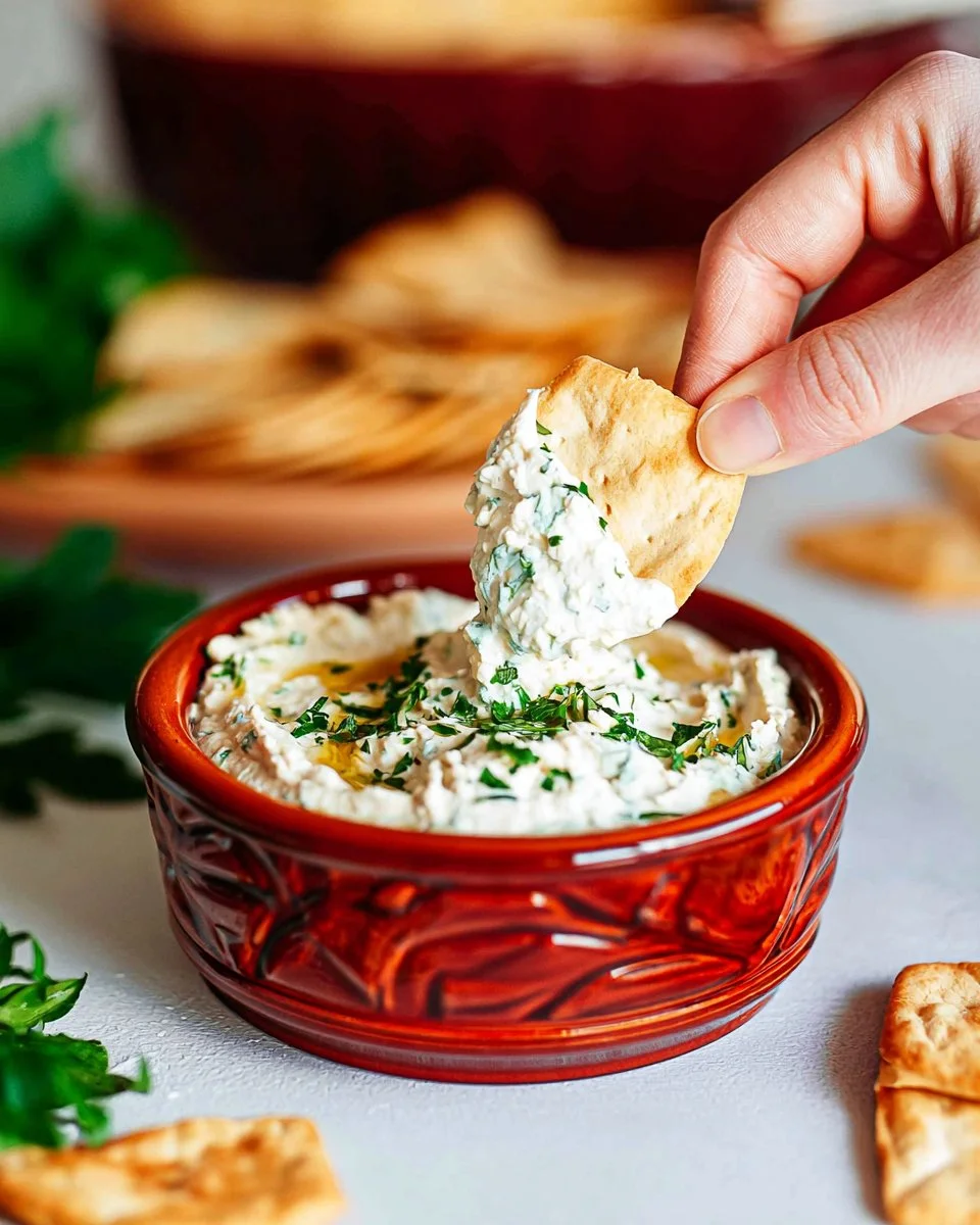 Creamy and healthy Tofu Almond Dip served with fresh veggies