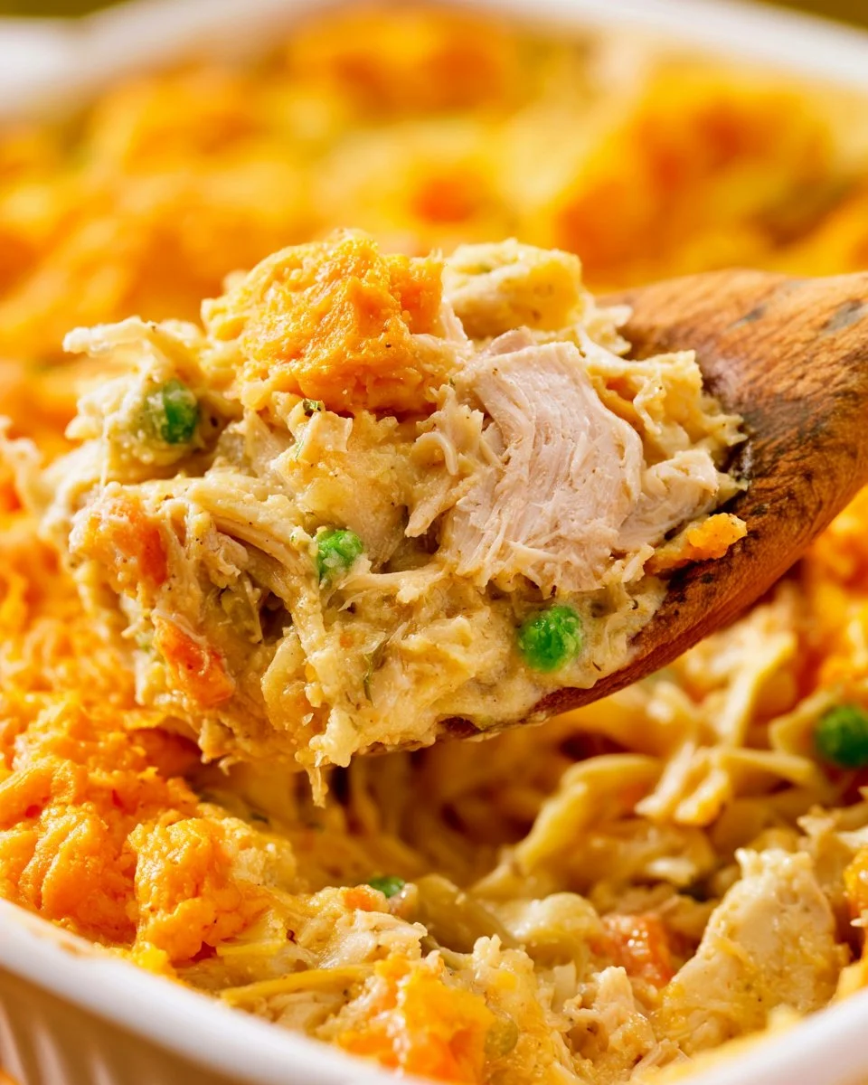 Delicious Turkey Tetrazzini pasta with creamy sauce and vegetables
