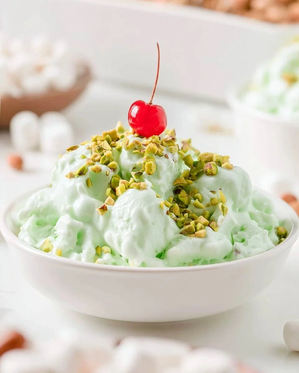 Delicious Watergate Salad with colorful ingredients in a bowl.