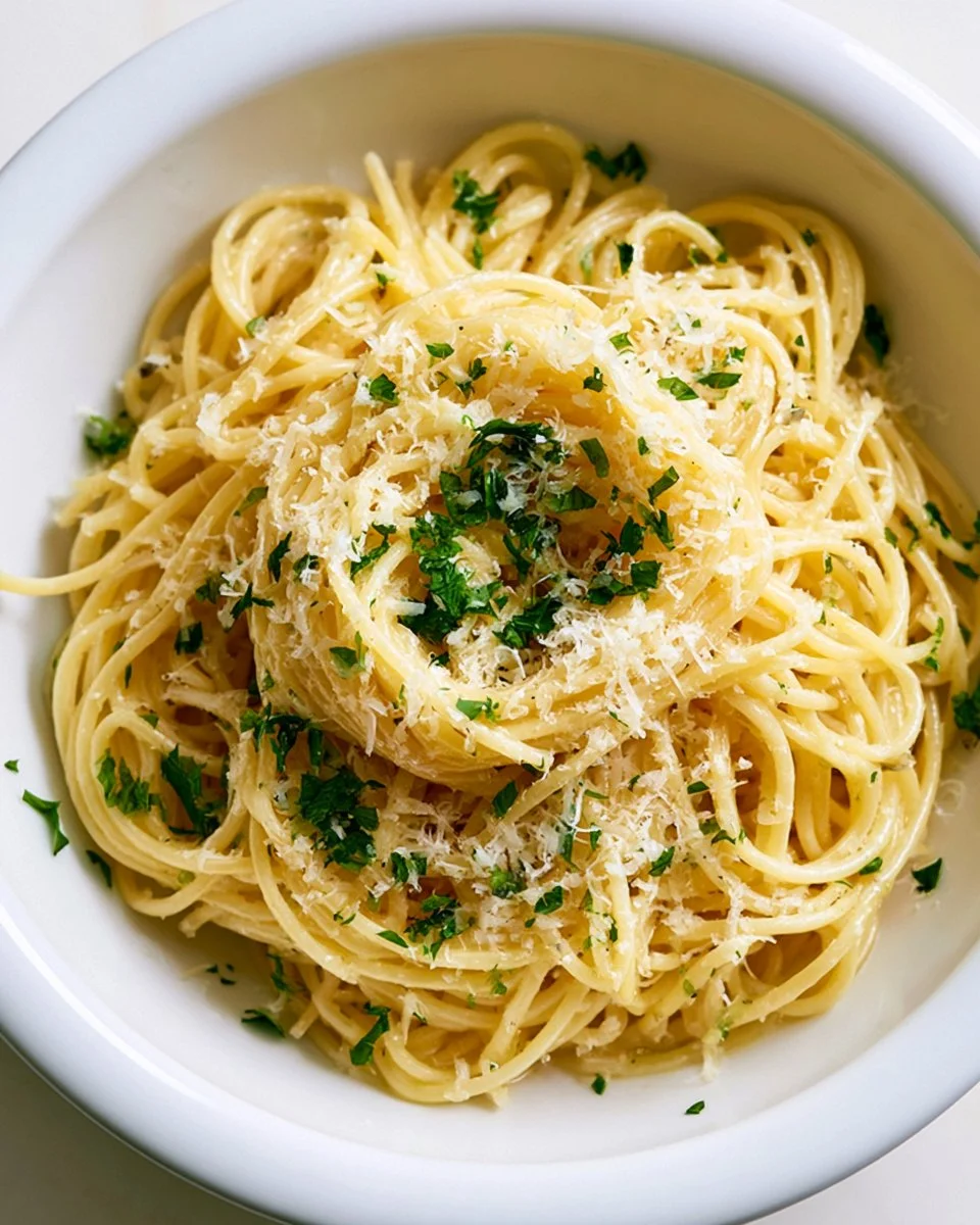Delicious Garlic Butter Noodles served in a bowl