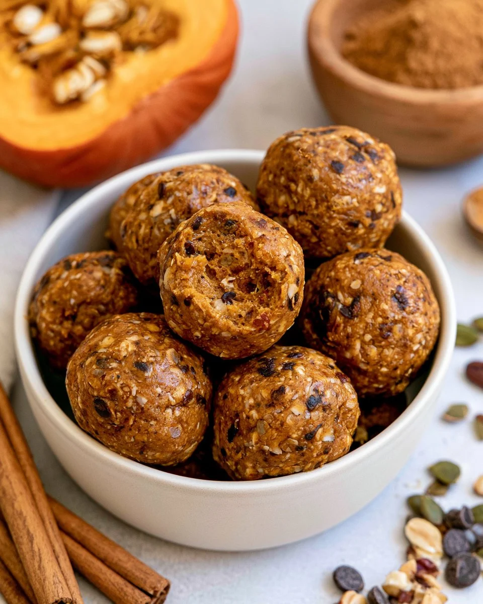 Homemade Pumpkin Energy Balls packed with nutrition and flavor