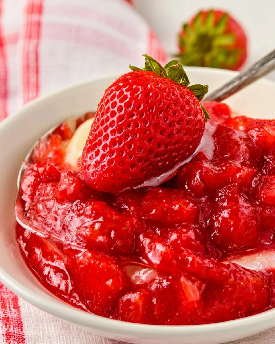 Delicious homemade strawberry filling for cakes and pastries.